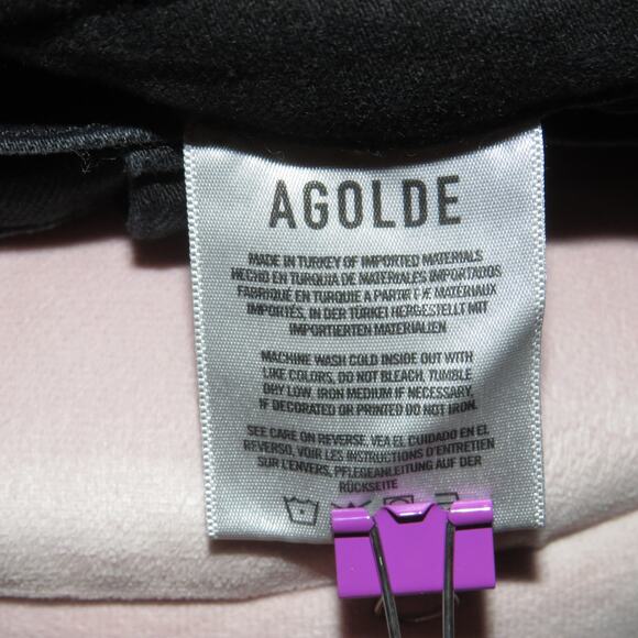 Agolde Black Wash Denim Sophie Cropped Skinny Jeans - Picture 10 of 11